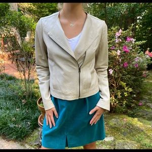 Vince reptile embossed leather jacket